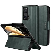 Per Honor Magic V SULADA All-inclusive Custodia per telefono in pelle con chiusura magnetica a scatto (verde)