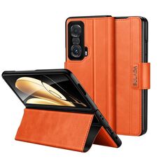 Per Honor Magic V SULADA All-inclusive Custodia per telefono in pelle con chiusura magnetica a scatto (arancione)