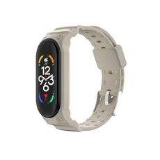 Per cinturino in TPU integrato Xiaomi Mi Band 7/6/5 (bianco crema)