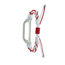 Per Xiaomi Mi Band 6/5 cinturino in nylon con cavo intrecciato in silicone (bianco rosso)