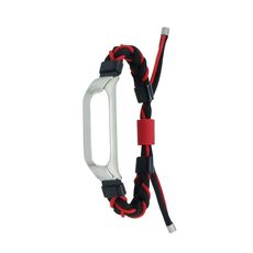 Per Xiaomi Mi Band 6/5 cinturino in nylon con cavo intrecciato in silicone (nero rosso)
