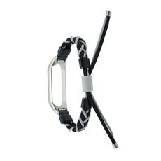 Per Xiaomi Mi Band 6/5 cinturino in nylon con cavo intrecciato in silicone (grigio nero)