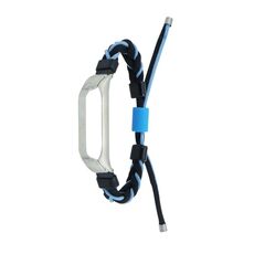 Per Xiaomi Mi Band 6/5 cinturino in nylon con cavo intrecciato in silicone (nero blu)