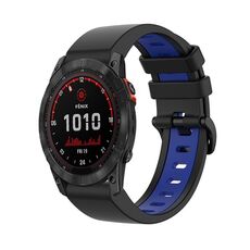 Per cinturino sportivo in silicone bicolore Garmin Enduro 2 (nero + blu)