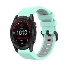 Per cinturino sportivo in silicone bicolore Garmin Enduro 2 (verde acqua + grigio)