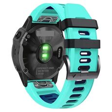 Per Garmin Instinct 2X Solar Sports cinturino in silicone bicolore (verde menta + blu)