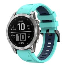 Per Garmin Epix Pro 51mm Cinturino sportivo in silicone bicolore (verde menta + blu)