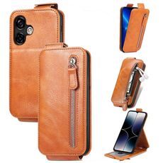 Per Ulefone Note 16 Pro Portafoglio con cerniera Custodia per telefono in pelle con vibrazione verticale (marrone)