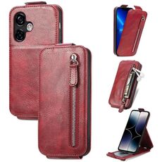 Per Ulefone Note 16 Pro Portafoglio con cerniera Custodia per telefono in pelle con vibrazione verticale (rosso)