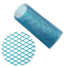 XH-6013 100x33cm Paraurti con inserto per griglia in lega di alluminio con griglia universale per auto, tipo: foro piccolo (blu)
