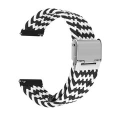 Per Huawei Watch 4/4 Pro cinturino in nylon intrecciato con fibbia in metallo (W nero bianco)