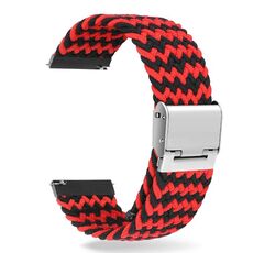 Per Huawei Watch 4/4 Pro cinturino in nylon intrecciato con fibbia in metallo (W nero rosso)