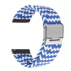 Per Huawei Watch 4/4 Pro cinturino in nylon intrecciato con fibbia in metallo (W blu bianco)