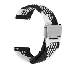 Per Huawei Watch 4/4 Pro cinturino in nylon intrecciato con fibbia in metallo (Z nero bianco)