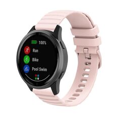 Per Huawei Watch 4/4 Pro cinturino in silicone a tinta unita con motivo a punti ondulati (rosa)