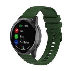 Per Huawei Watch 4/4 Pro cinturino in silicone tinta unita con motivo a pois ondulato (verde militare)