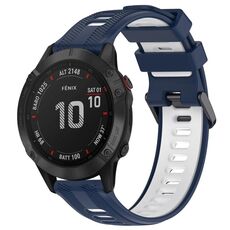 Per Garmin Fenix 6 Pro Sports cinturino in silicone bicolore (blu notte + bianco)
