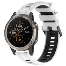 Per Garmin Fenix 5 Plus Cinturino sportivo in silicone bicolore (bianco + nero)