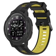 Per Garmin Instinct Crossover Sports cinturino in silicone bicolore (nero + giallo)