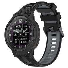 Per Garmin Instinct Crossover Sports cinturino in silicone bicolore (nero + grigio)