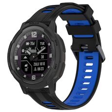 Per Garmin Instinct Crossover Sports cinturino in silicone bicolore (nero + blu)