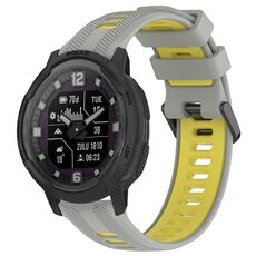 Per Garmin Instinct Crossover Sports cinturino in silicone bicolore (grigio + giallo)