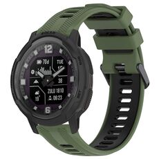Per Garmin Instinct Crossover Sports cinturino in silicone bicolore (verde militare + nero)