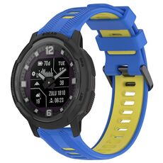 Per Garmin Instinct Crossover Sports cinturino in silicone bicolore (blu + giallo)