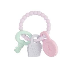 Massaggiagengive per neonato Comfort Anti-mangiare Mano Braccialetto a forma di chiave Giocattolo molare in silicone (grigio)