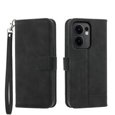 Per OPPO Reno13 F 4G / 5G Dierfeng Dream Line TPU + PU Custodia in pelle per telefono (nero)