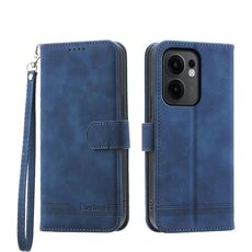 Per OPPO Reno13 F 4G / 5G Dierfeng Dream Line TPU + PU Custodia in pelle per telefono (blu)