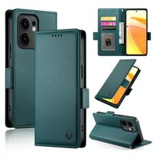 Per OPPO Reno13 F 4G / 5G Custodia per telefono in pelle smerigliata magnetica con fibbia laterale (verde scuro)