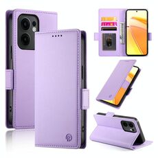 Per OPPO Reno13 F 4G / 5G Custodia per telefono in pelle smerigliata magnetica con fibbia laterale (viola)