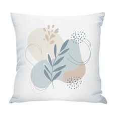 Federa per cuscino da divano stampata con foglie fresche, senza stampa centrale su richiesta, dimensioni: 35x35 cm (raso lucido)