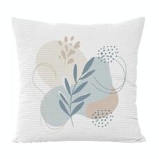 Federa per cuscino da divano stampata con foglie fresche, senza stampa centrale su richiesta, dimensioni: 45x45 cm (velluto granulare Twill)