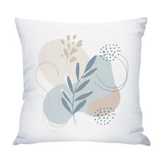 Federa per cuscino da divano stampata con foglie fresche, senza stampa centrale su richiesta, dimensioni: 60x60 cm (raso lucido)