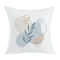 Federa per cuscino da divano stampata con foglie fresche, senza stampa centrale su richiesta, dimensioni: 60x60 cm (velluto color pesca)