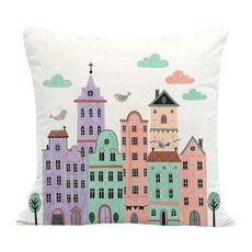 Federa per cuscino per divano con stampa a castello, senza stampa centrale, su richiesta, dimensioni: 45x45 cm (velluto olandese)