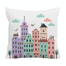 Federa per cuscino per divano con stampa a castello, senza stampa centrale, su richiesta, dimensioni: 45x45 cm (velluto cristallo)
