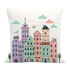 Federa per cuscino per divano con stampa a castello, senza stampa centrale, su richiesta, dimensioni: 50x50 cm (velluto olandese)