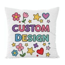 Federa per cuscino da divano stampata con disegno di bambino, senza stampa centrale su richiesta, dimensioni: 35x35 cm (velluto granulare Twill)
