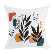 Federa per cuscino divano stampata con foglie astratte, senza stampa centrale su richiesta, dimensioni: 40x40 cm (elasticità bidirezionale)