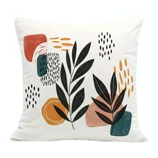 Federa per cuscino divano stampata con foglie astratte, senza stampa centrale su richiesta, dimensioni: 45x45 cm (velluto olandese)