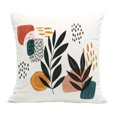 Federa per cuscino divano stampata con foglie astratte, senza stampa centrale su richiesta, dimensioni: 60x60 cm (velluto olandese)