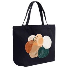 Borsa in tela stampata ad acquerello su richiesta, dimensioni: 20x30x10 cm (nero)