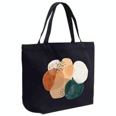 Borsa in tela stampata ad acquerello su richiesta, dimensioni: 30x40x10 cm (nero)