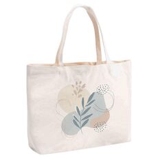 Borsa in tela stampata con foglie fresche, stampa su richiesta, dimensioni: 35x45x15 cm (beige)