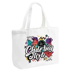 Borsa in tela stampata con graffiti, stampa su richiesta, dimensioni: 20x30x10 cm (bianco)