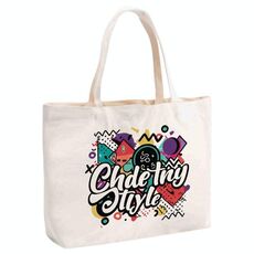 Borsa in tela stampata con graffiti, stampa su richiesta, dimensioni: 30x40x10 cm (beige)