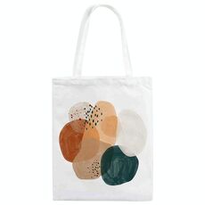 Borsa a mano in tela stampata ad acquerello su richiesta, dimensioni: 25x20 cm (bianco)